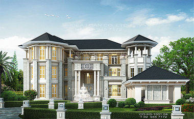 House Plans, classic style 3d perspective