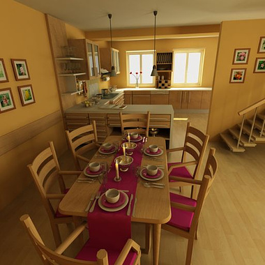 Dinning room with kitchen
