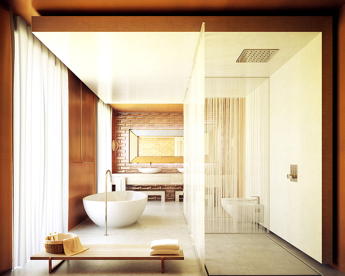 Rendering of Architecture - http://www.renderingofarchitecture.com
Architectural visualization of a single house located in Cambrils. 
Bathroom rendering