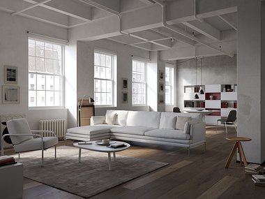 Loft with designer furniture