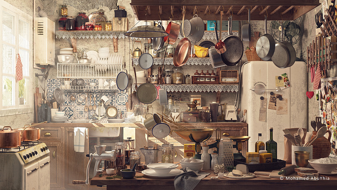Hi folks,
The work consists of an old Kitchen in good condition, still in use even now.  Focusing on the contents of the work, with nice atmosphere and mood

Software used: 3ds Max, V-Ray and Photoshop
Hope you like it :) 
Thanks