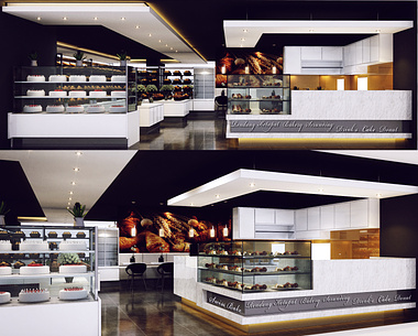 simple bakery shop interior dsign work