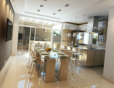 3D kitchen with realism