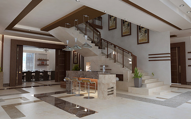Interior scene for a stair area