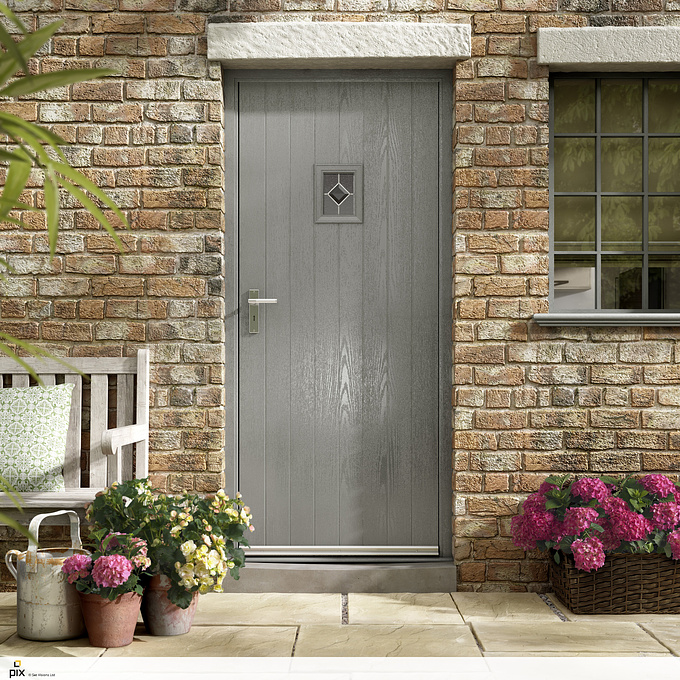Visualisation for a traditional T&G designed exterior door. Photorealistic textures including exposed brick, foliage and flag stones. 

Set design and concept all from our creative CGI department.
