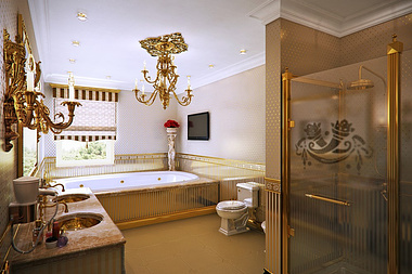 Masterbathroom in classic 1600 m2 house