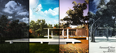 Farnsworth house 4 seasons render