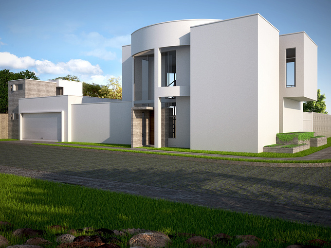 Another view of residence we'll start construction next monday.  Vectorworks + Maxwell Render + Photoshop