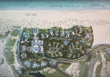 Aerial view of Saadiyat resort