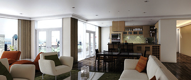 Interior Livingroom/Kitchen Combo