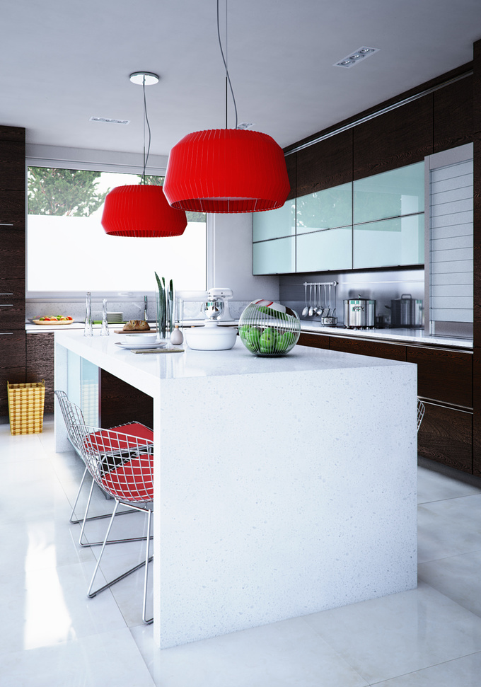 Contemporary kitchen design for a client. 3ds Max, Vray & Magic Bullet. All C & C are welcome. Hope you like it, more images are coming