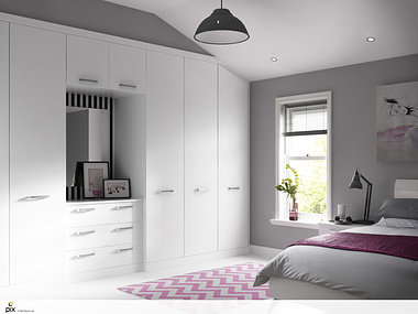 White Gloss fitted bedroom