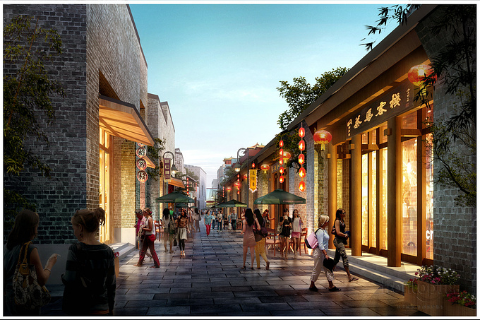 Frontop Digital Technology Co., Ltd - http://www.frontop.com/
This  is for the Fusi Area Renovation Project, which depicts an ancient Chinese street. Per the requirements of our client to highlight the commercial atmosphere and present the character of Chinese ancient architectures,we added the human activities and abundant of internal lighting to make the scene lively, and assigned the most suitable patterns and materials for the ancient architectures and paving.

www.frontop.com