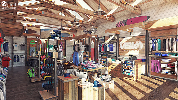 Design of the first bricks and mortar retail shop for the Virginia based clothing company.