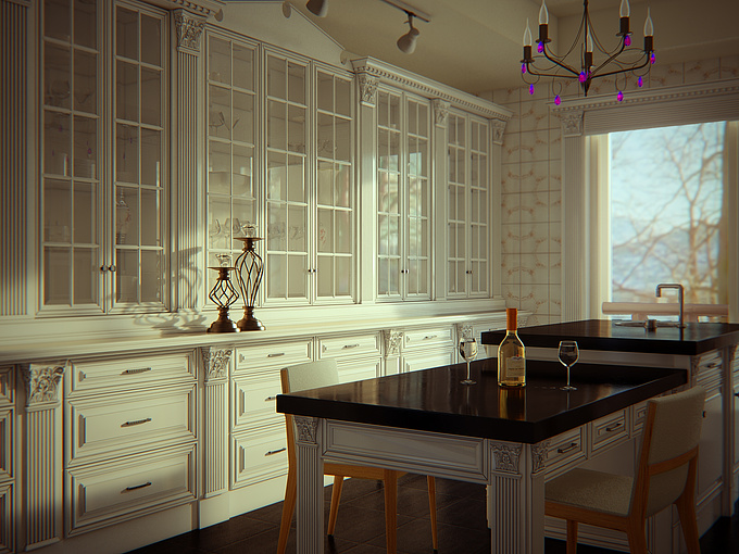 Classic kitchen 
My Last Job ,I've added some details and trying new moods in post
3DsMax, Vray, PS