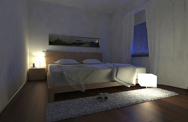 Bedroom by night
