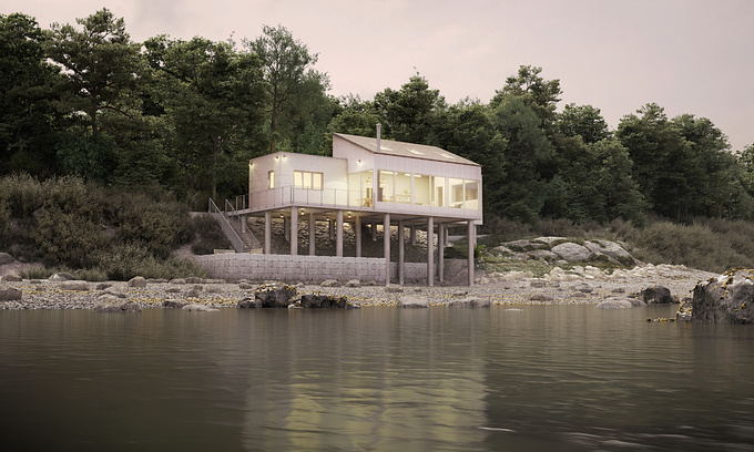Wonder Vision - http://www.wonder-vision.com
CG image of a unique property located on the edge of a lake. We used 3ds, Vray and Photoshop to create the image.