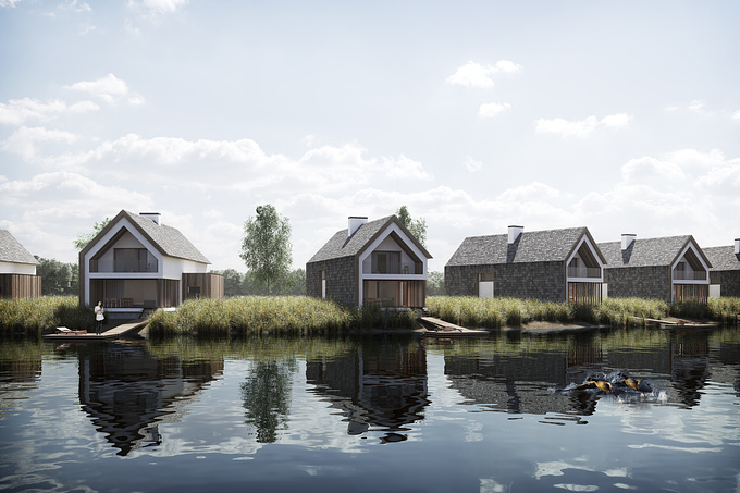 Project "Holiday Houses on the Lakeside", Austria
for Architect DI Anton Mayerhofer, Vienna
Used 3ds MAX, Vray, Forest Pack, Photoshop

spaceloops.at