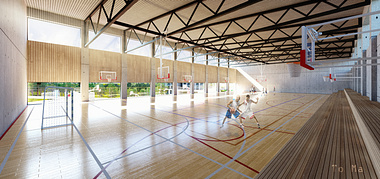 sports hall interior visualization