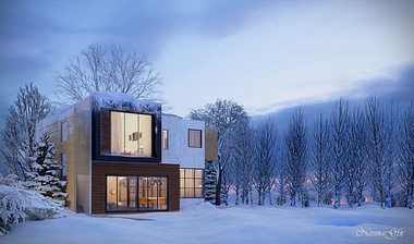 Winter Scene Using 3Dsmax , vray and forest plugin