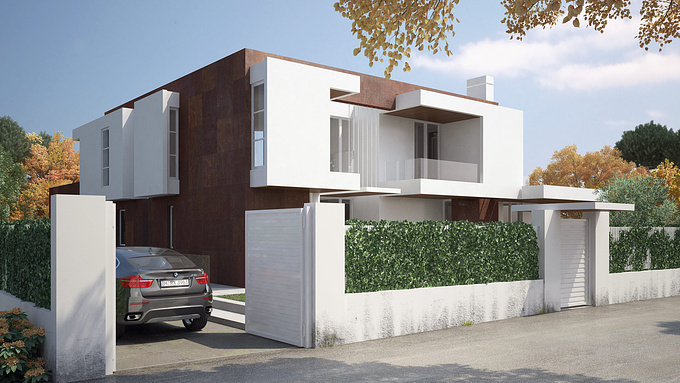 orange engineering srl - http://www.orangeengineering.it
View from the street of the main facade of the villa. Rendering made with 3ds Max, Vray and a bit of Photoshop