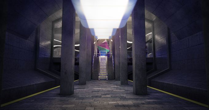 It's a metro station I have designed for school project for a videogame concept. This is one of many others shots.