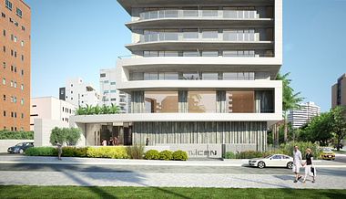 3D rendering of a residential tower