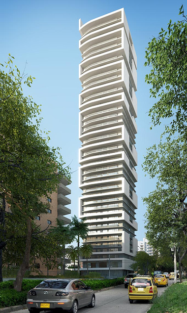 3D rendering of a residential tower