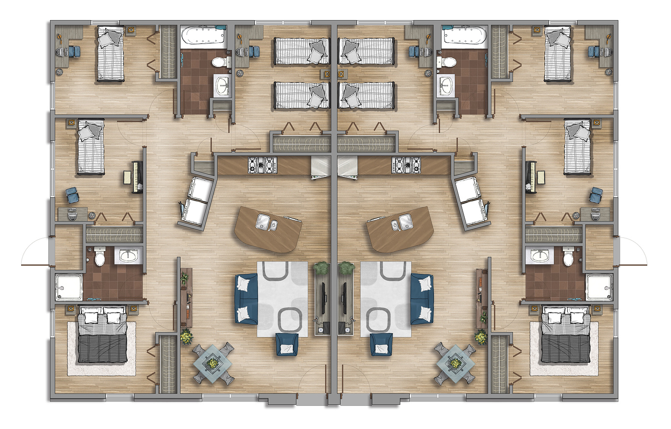 Floor plan rendering 2D | Talens2D - CGarchitect - Architectural
