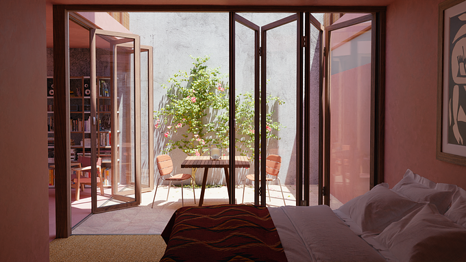 Architectural & interior design, visualisations and a short film for a hempcrete, wood and glass apartment building in the La Condesa neighbourhood of Mexico City