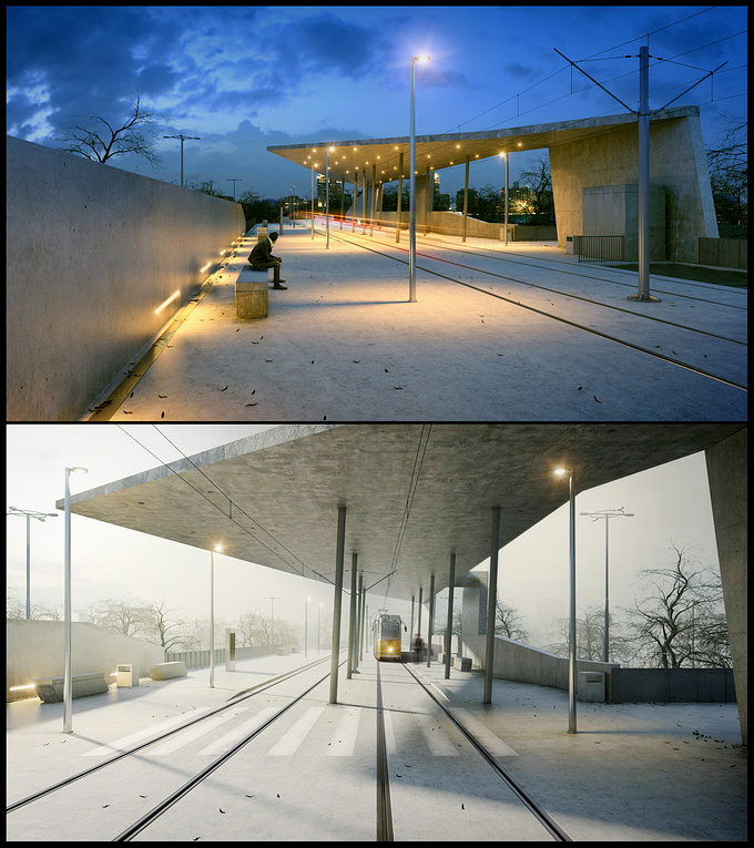 I did three shoot`s about this tram station with different daytime but now I just would like to share with you 2 of these.
I hope you will like it.