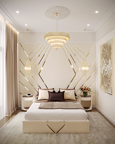 Bedroom visualization from the project "Aurum & Love"