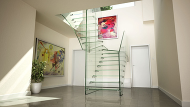 All glass staircase