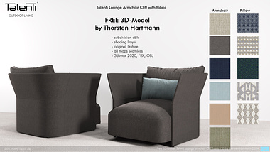Free 3D-Model " Talenti Lounge Armchair Cliff in Fabric"