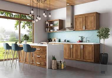 Inspiring Kitchen with Natural Wood Cabinets