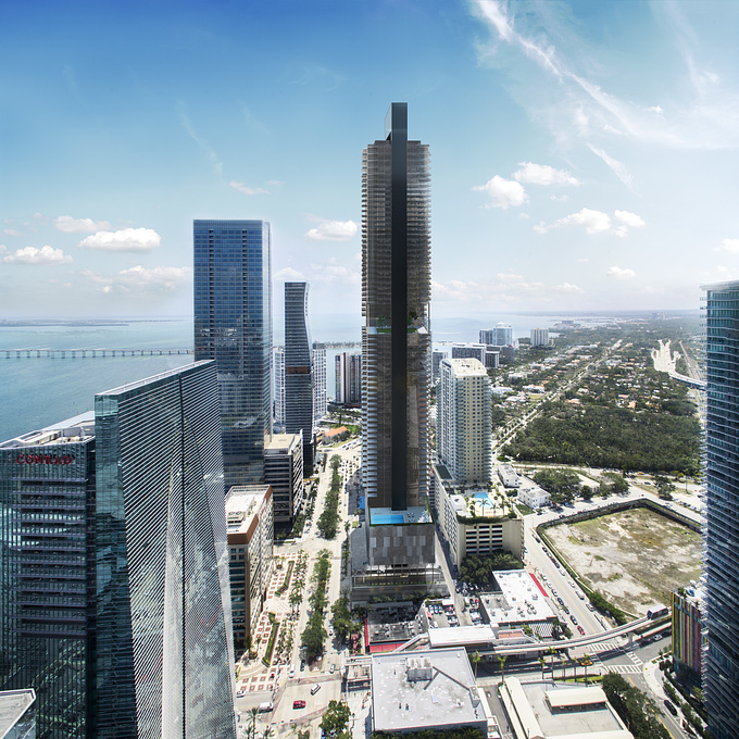 3D Rendering of A Skyscraper On Brickell Avenue in Miami