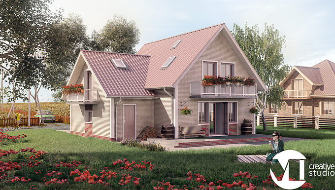 3D Visualization of Country House made by MD Creative Studio - Monevi Design.