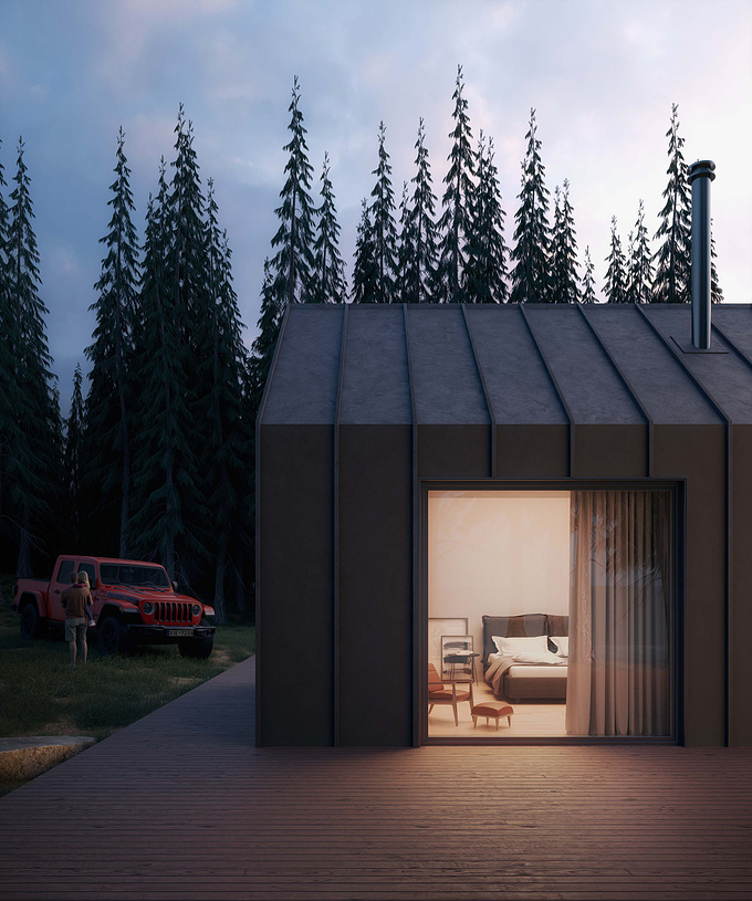 Modern forest cabin 