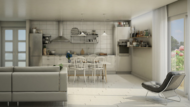 Interior kitchen - living room