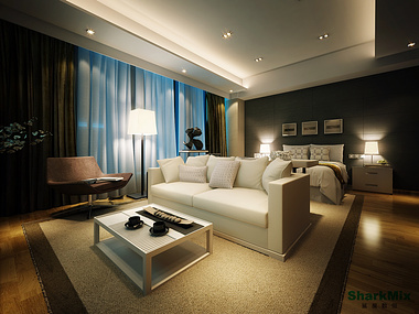 living room interior rendering
