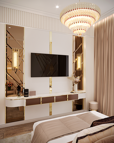Bedroom visualization from the project "Aurum & Love"