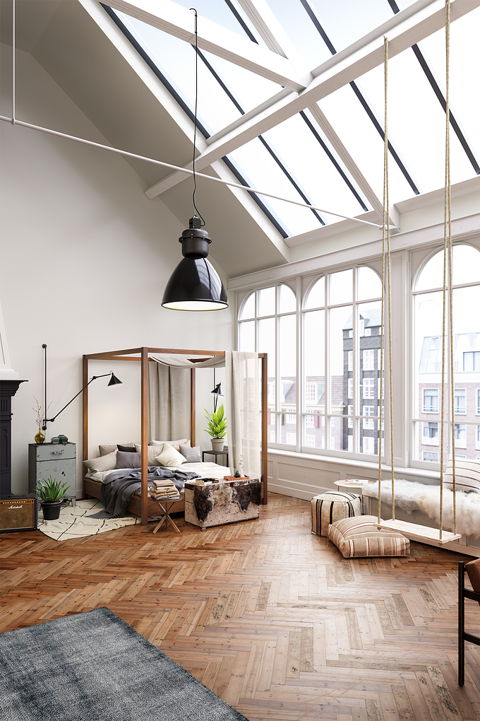 This is a personal project done as a photo reference study of a loft space in the Vaudeville theatre located at 512 Singel Street in Amsterdam. This is a for-rent meeting space owned by . 
Original photo by .