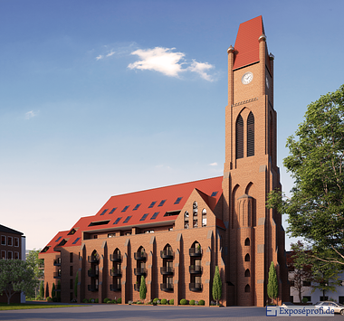 Church converted into residential building in the heart of Bochum