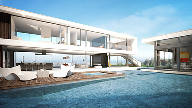 Architectural visualisation of a luxury house