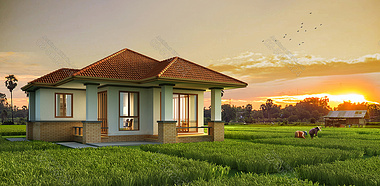 3D House Plans 1st Floor for construction Thailand