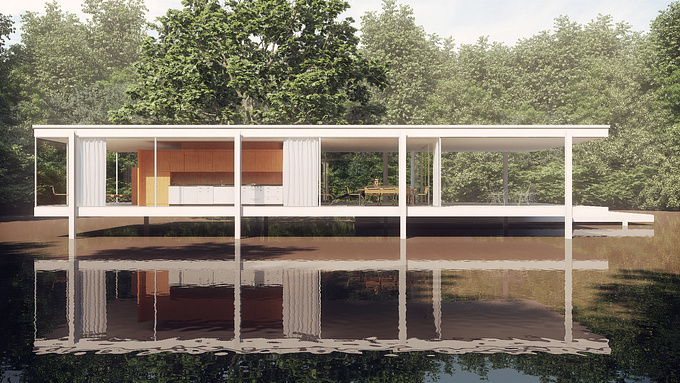 MG Design UK - http://www.mgdesignuk.com
Part 7 of a personal project concentrating on Farnsworth House by Mies Van De Rohe. Produced using 3DS Max 2012, Vray and post in PS.