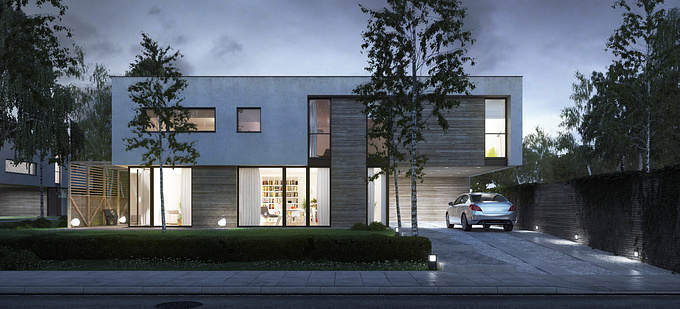 visualization of single-family house designed by Maciej Gardiasz