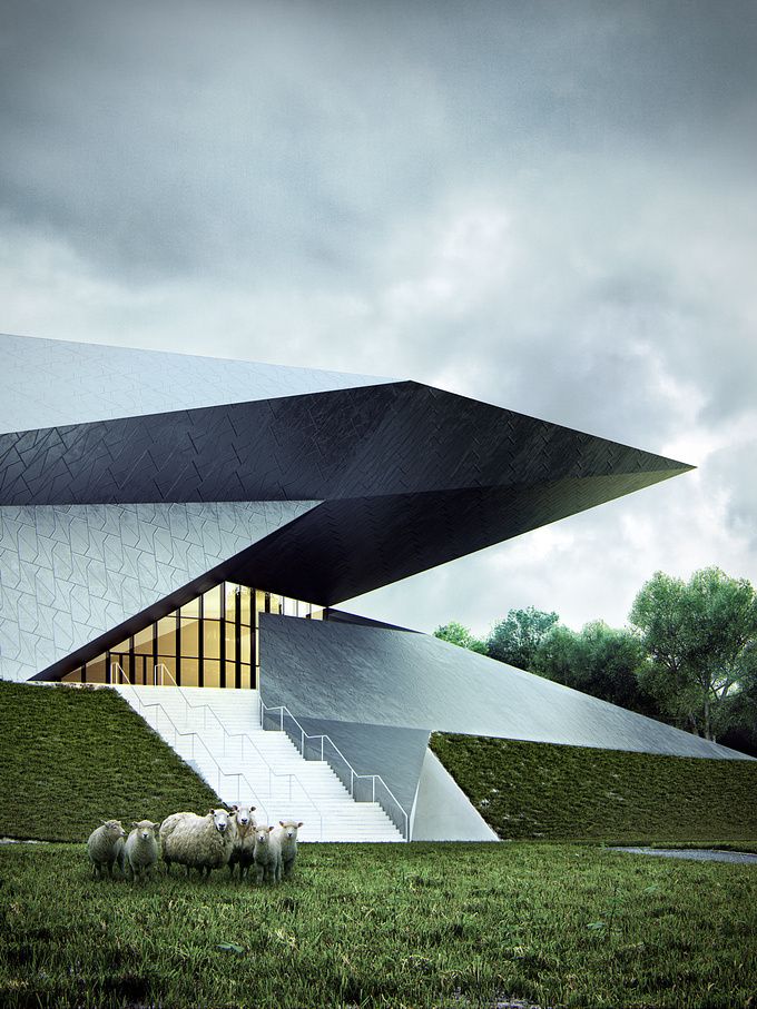 POLYNATES - http://www.facebook.com/Polynates
This is our latest images, reinterpretation of Festival Hall of the Tiroler Festspiele Erl.It's about express kinda different style of post production for this unique and amazing architecture.
Tools :3dsmax, vray and photoshop