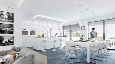 Residential interior design & rendering (kitchen)