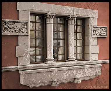 Up window, Villino Rosso, Villa Torlonia, Roma, It